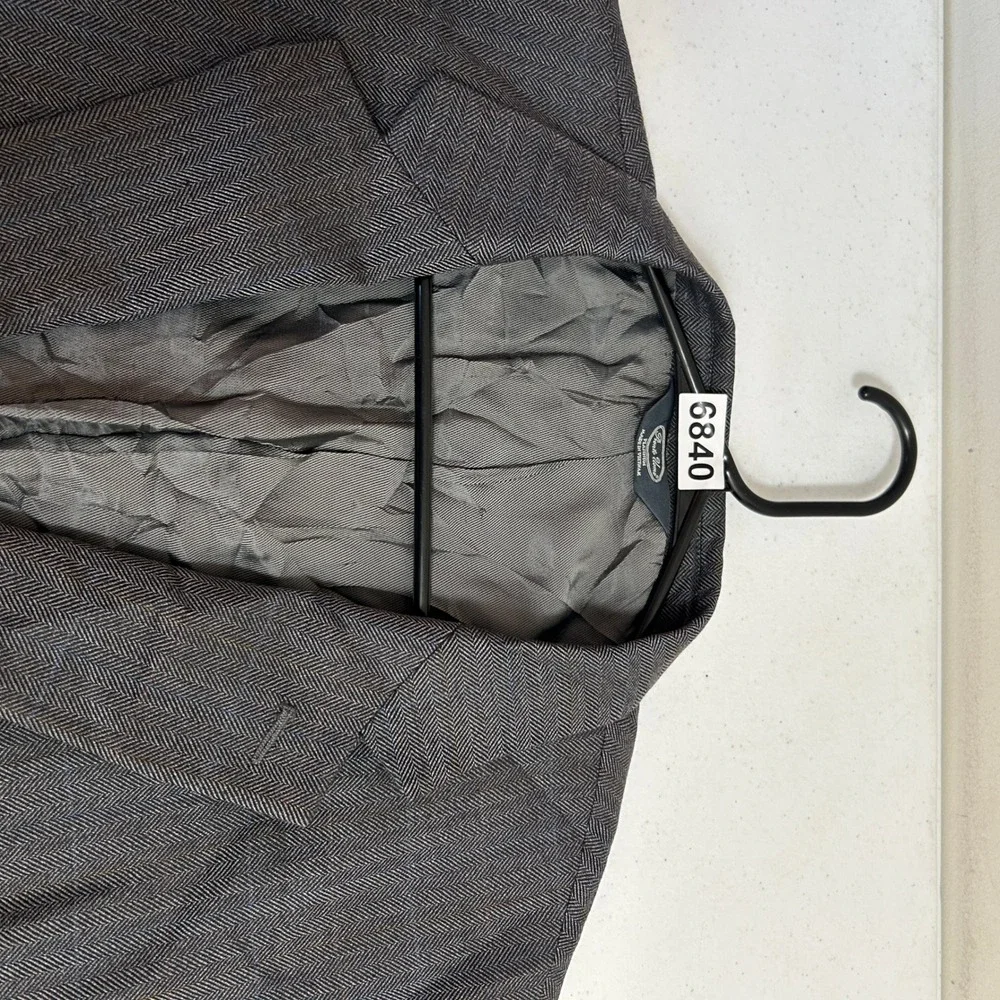 Pronto Uomo Platinum Mens Gray Herringbone 2-Button Blazer Sport Coat 54R